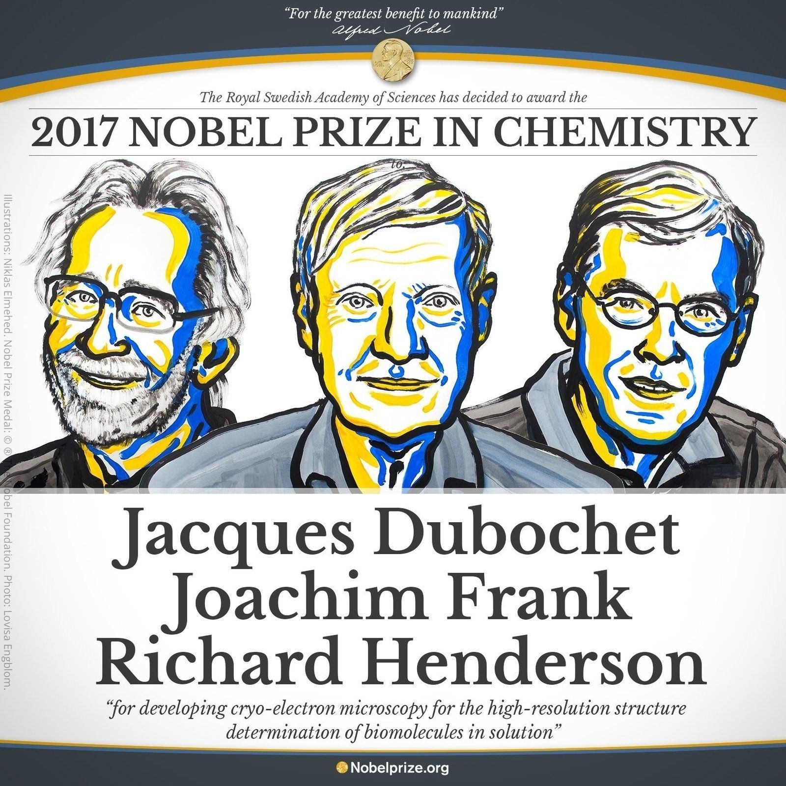 Америк, Швейцарийн гурван эрдэмтэн 2017 оны Химийн салбарын Нобелийн шагналыг хүртлээ