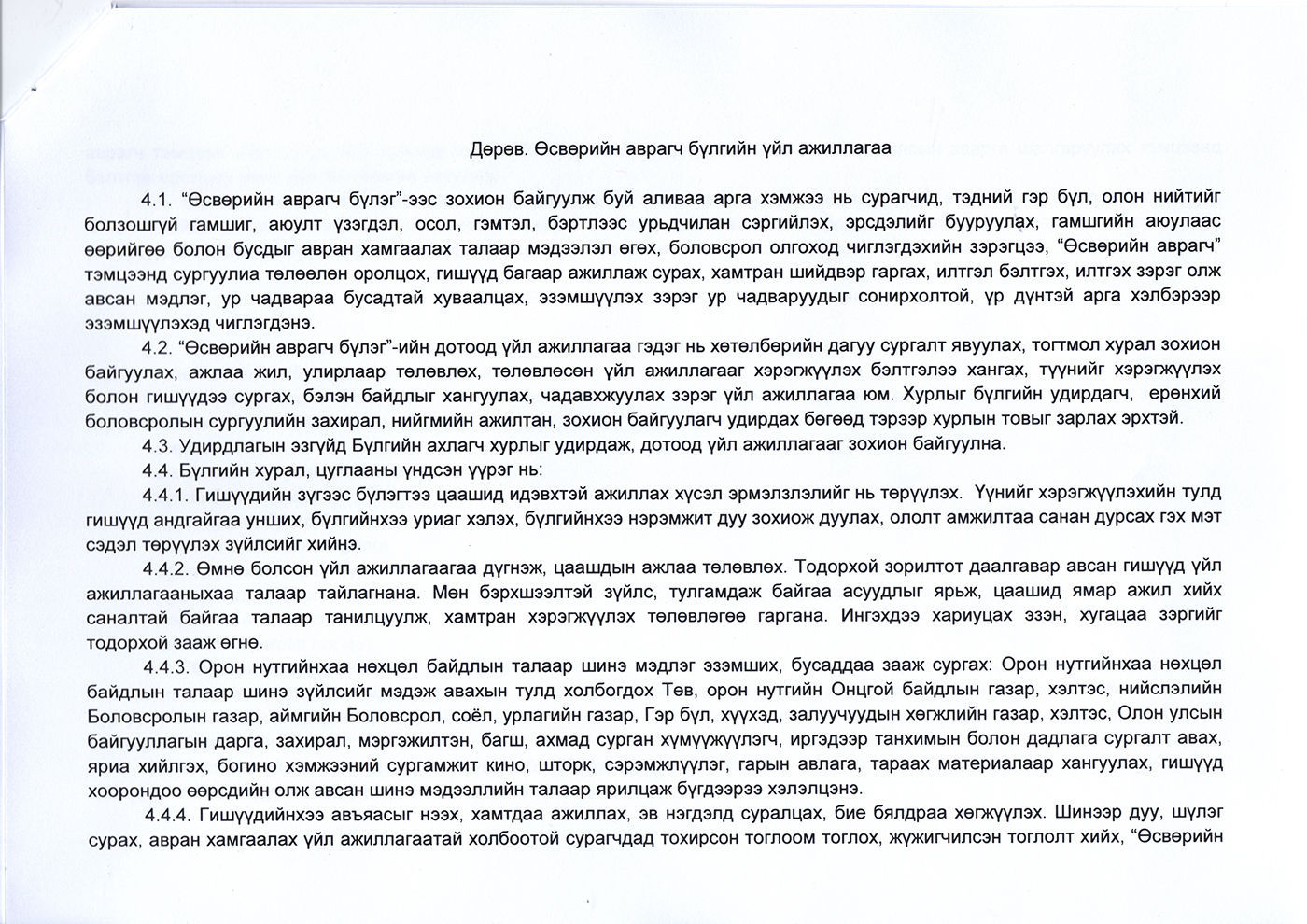 “Өсвөрийн аврагч” бүлгийн ажиллах зааврыг батлууллаа